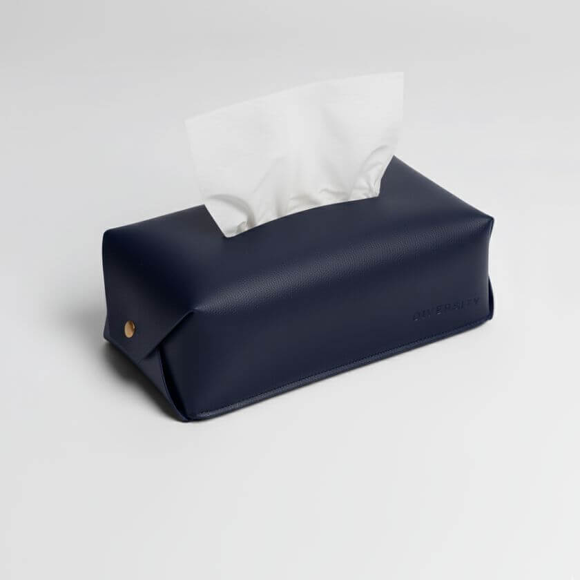 PU Leather Tissue Box - Blue