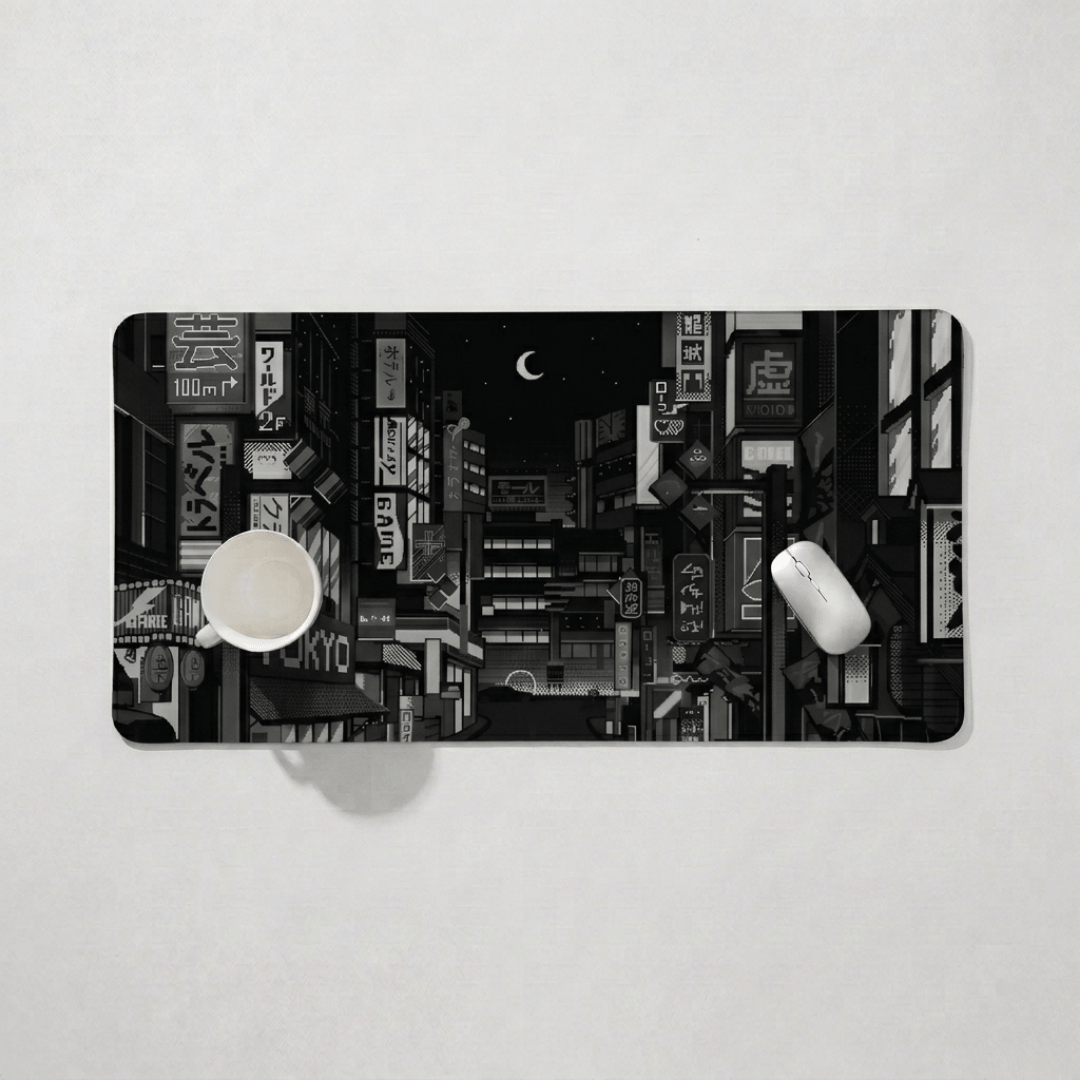 Printed Leather Desk Mat - Tokyo