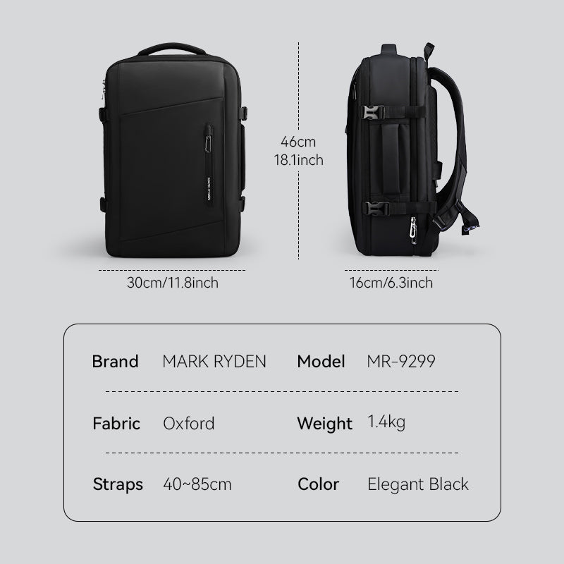 MARK RYDEN - Expandos Compression Backpack - Black