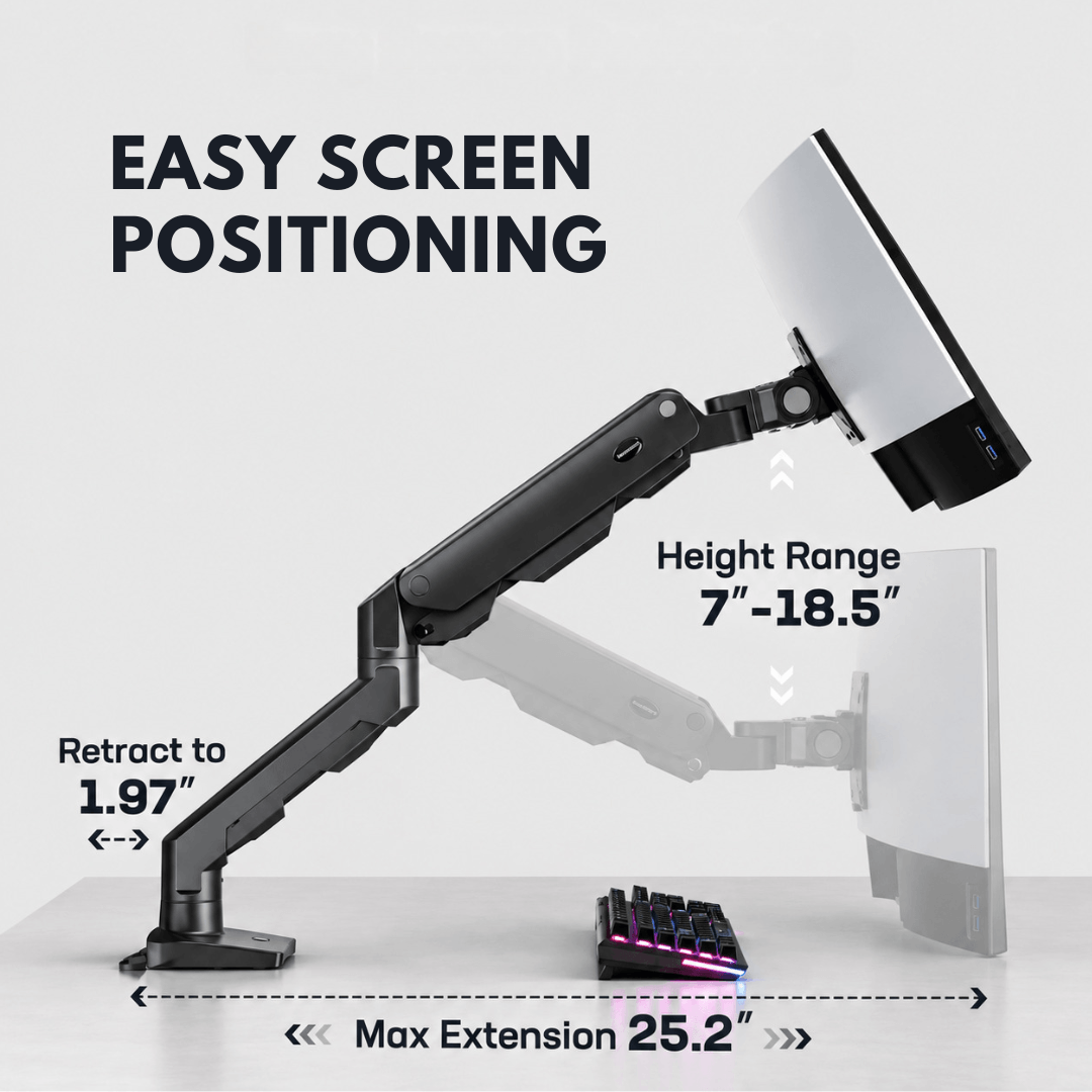 HUANUO Heavy-Duty Single Monitor Arm  for  for 13 to 49  Inch Screens