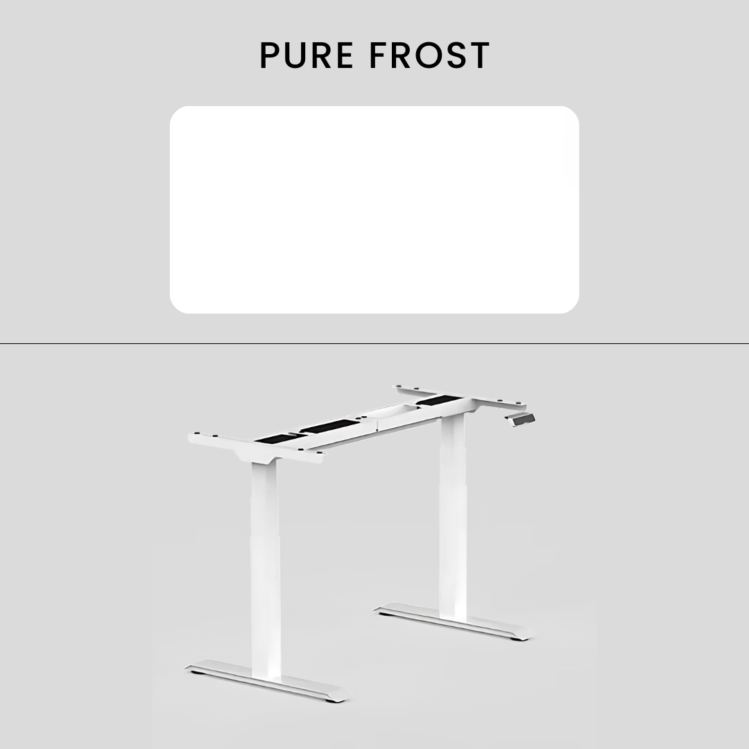 FlexiSpot E7 - Dual Motor Premium Standing Desk With White Frame - Pure Frost