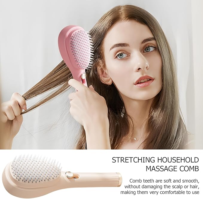 Retractable Self Cleaning Hair Brush