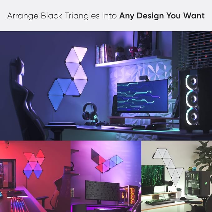 Nanoleaf Shapes Ultra Black Triangle Light Panels Smarter Kit