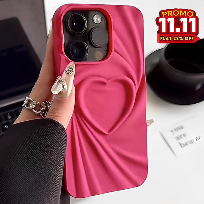 3D Heart Pattern iPhone Case-DIVERSITY