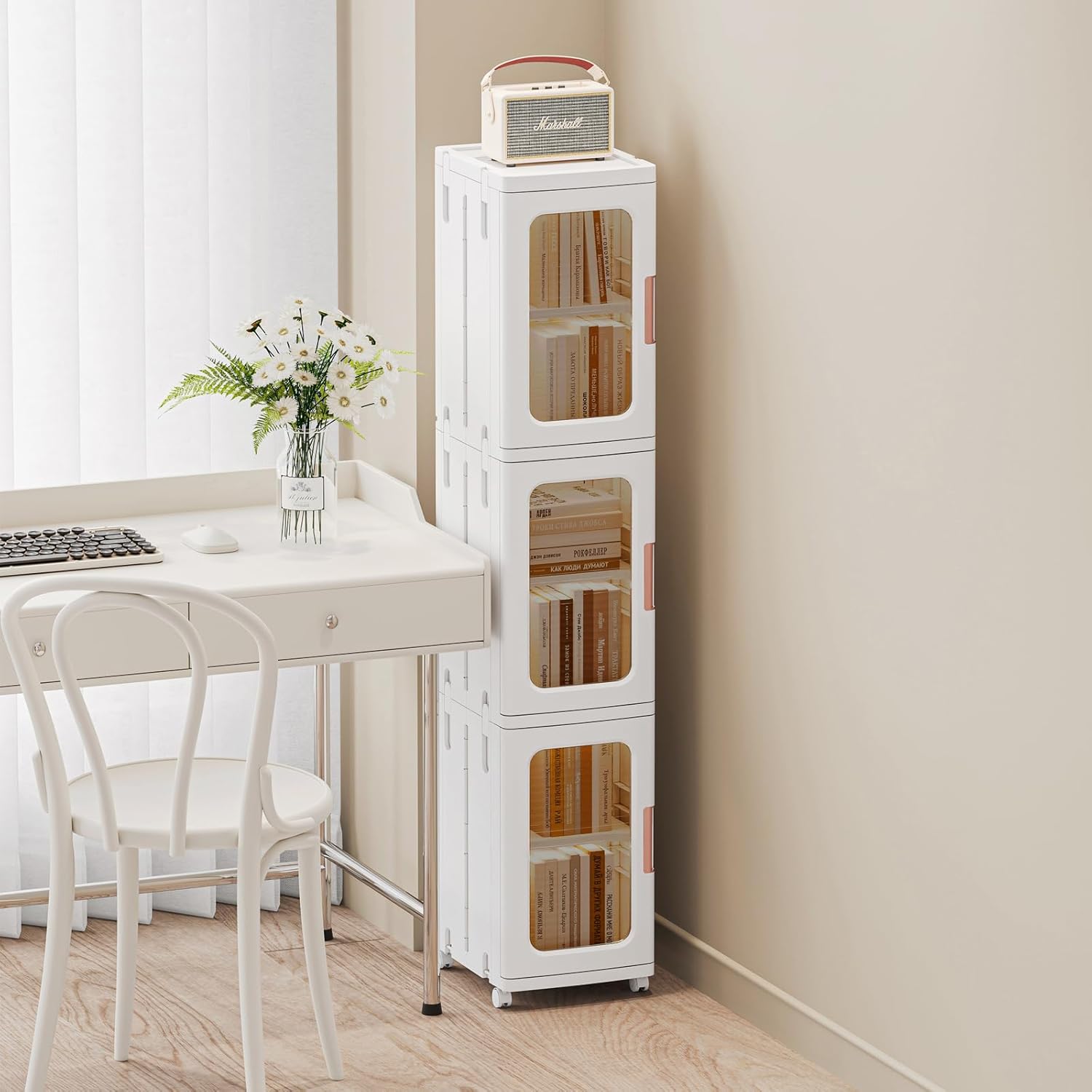 Acrylic 3-Tier Stackable Narrow Storage Cabinet