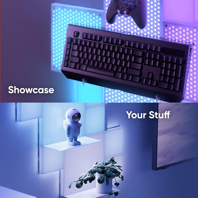 Nanoleaf Blocks Combo XL Smart Light Panels with Shelf & Pegboard