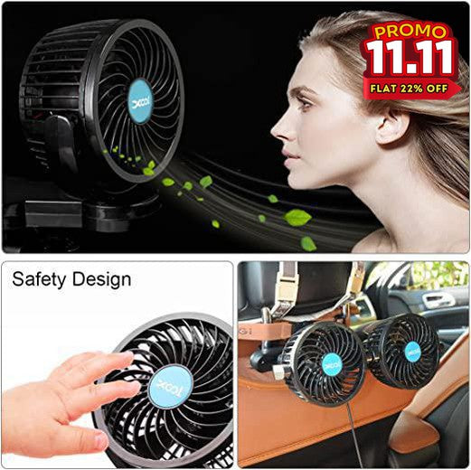 Adjustable Dual Head Car Fan-DIVERSITY