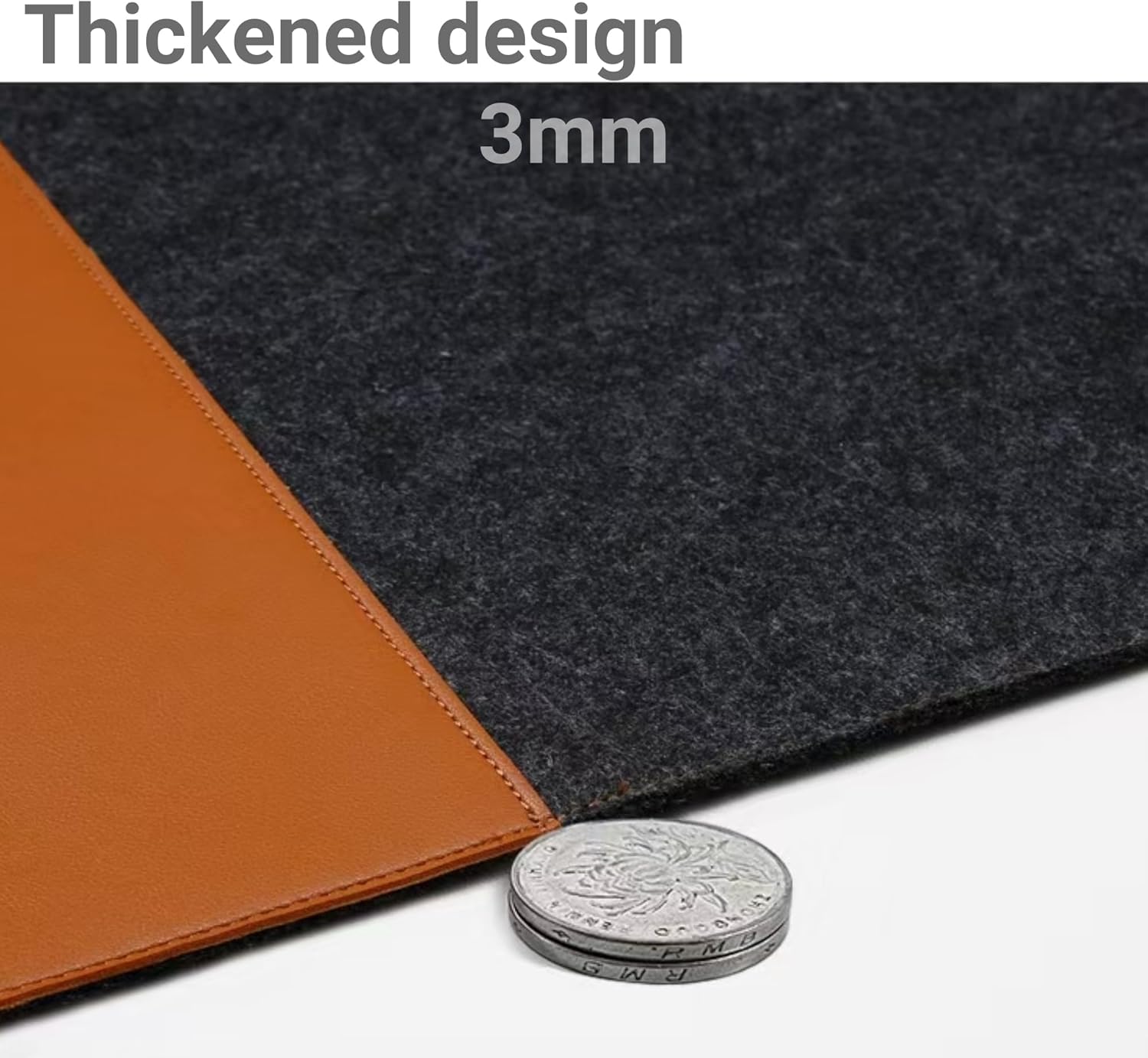 Felt &  Faux Leather Desk Mat