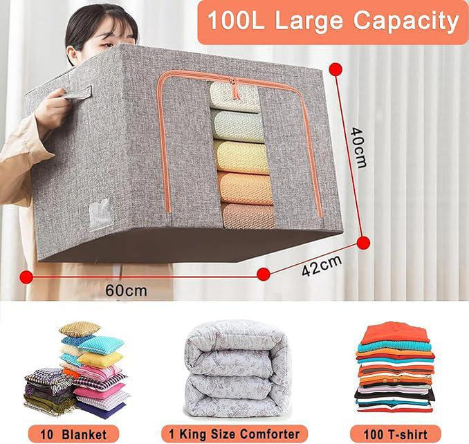 Large Capacity Storage Box With Metal Frame - Single-DIVERSITY