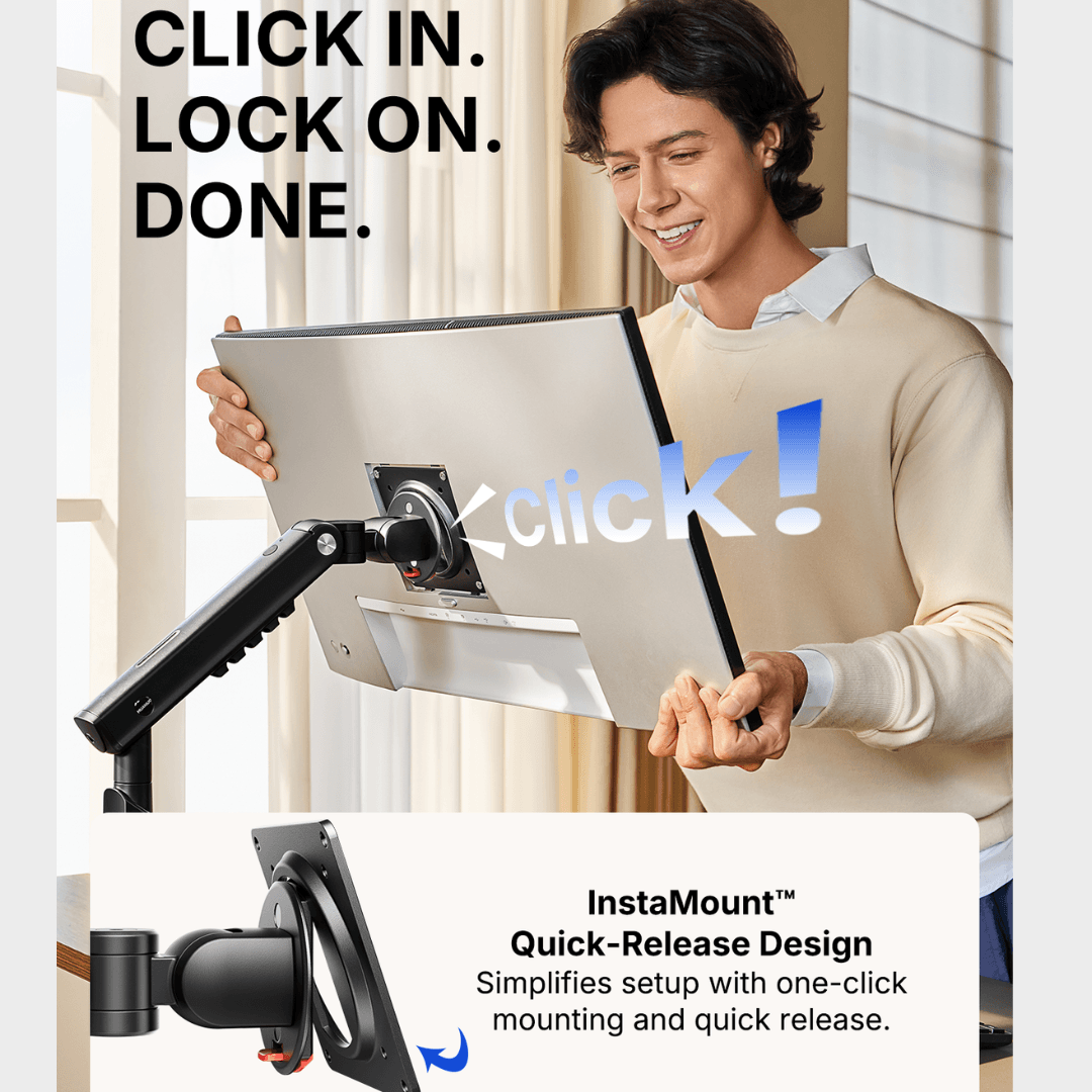 HUANUO FlowLift Single Monitor Arm for 13 to 32 Inch Screens
