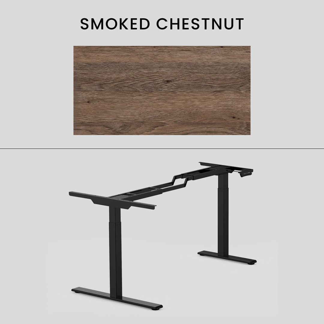 FlexiSpot E1L - Dual Motor L‑Shaped Standing Desk With Black Frame