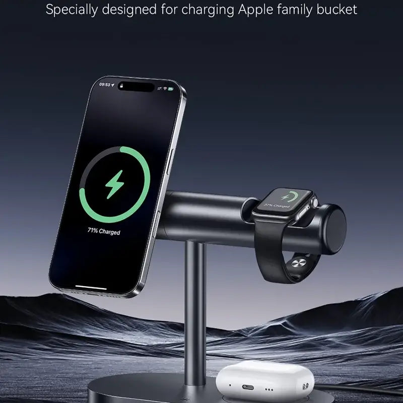 MAXCO 3 in 1 Wireless Charging Station With Night Light - MW16