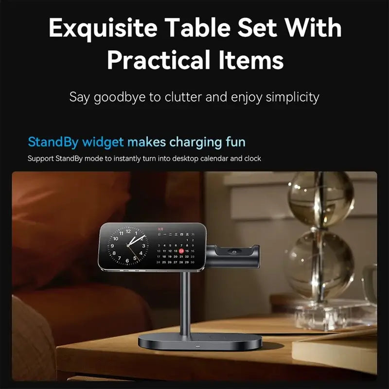 MAXCO 3 in 1 Wireless Charging Station With Night Light - MW16