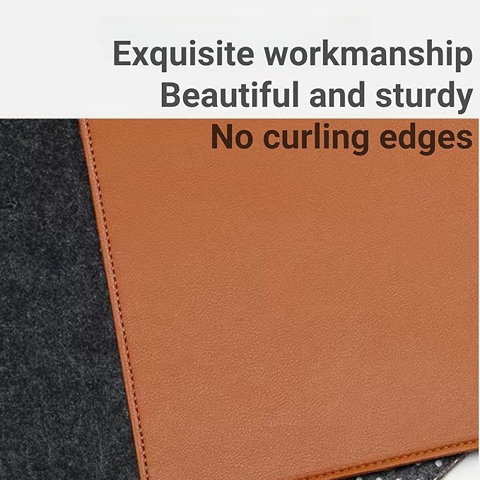 Felt &  Faux Leather Desk Mat