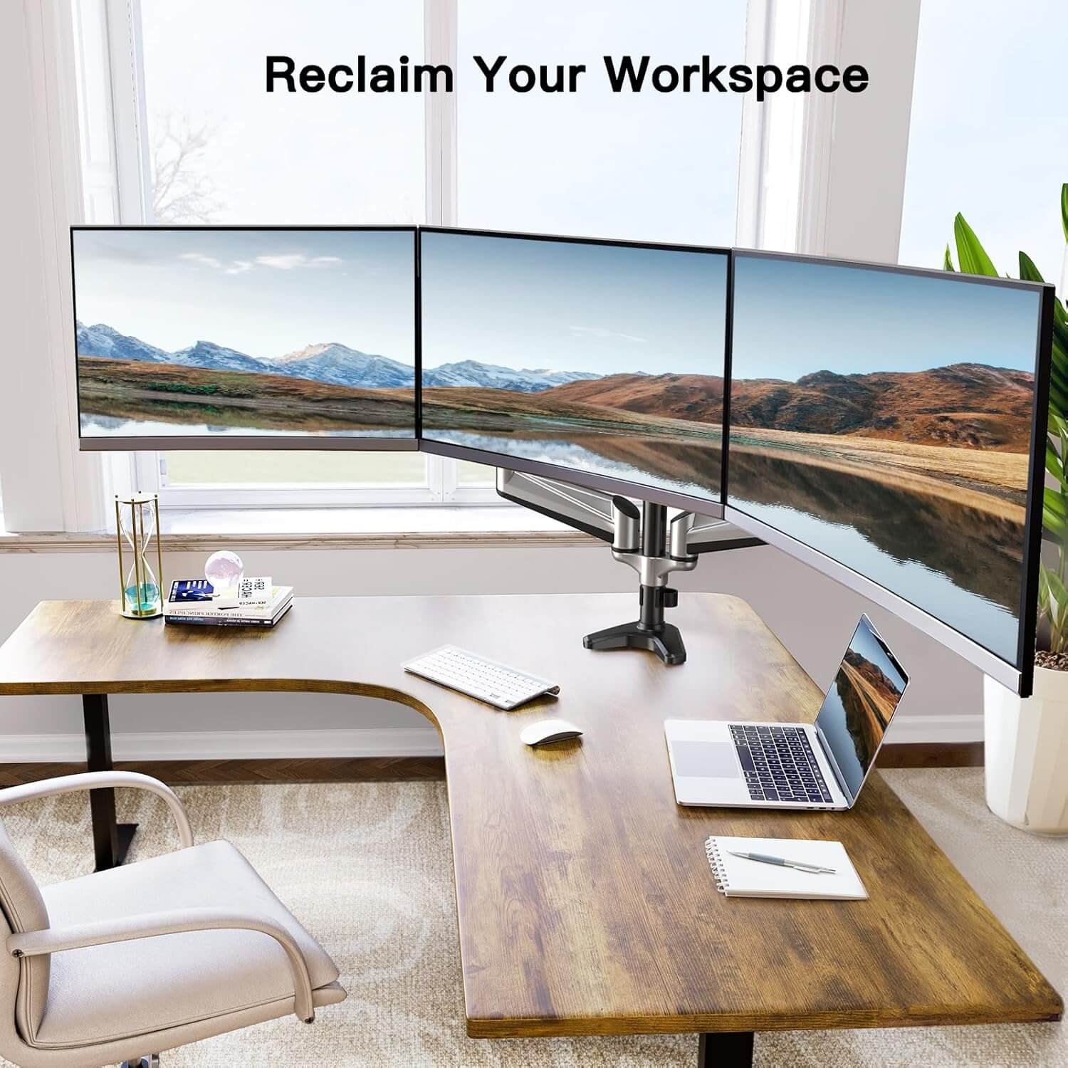 HUANUO Triple Monitor Mount - Black