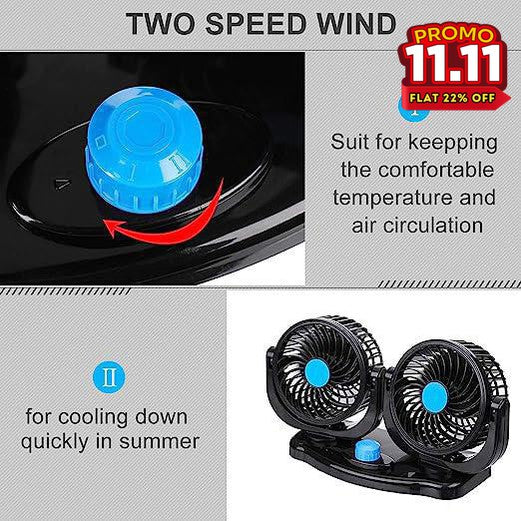 Adjustable Dual Head Car Fan-DIVERSITY