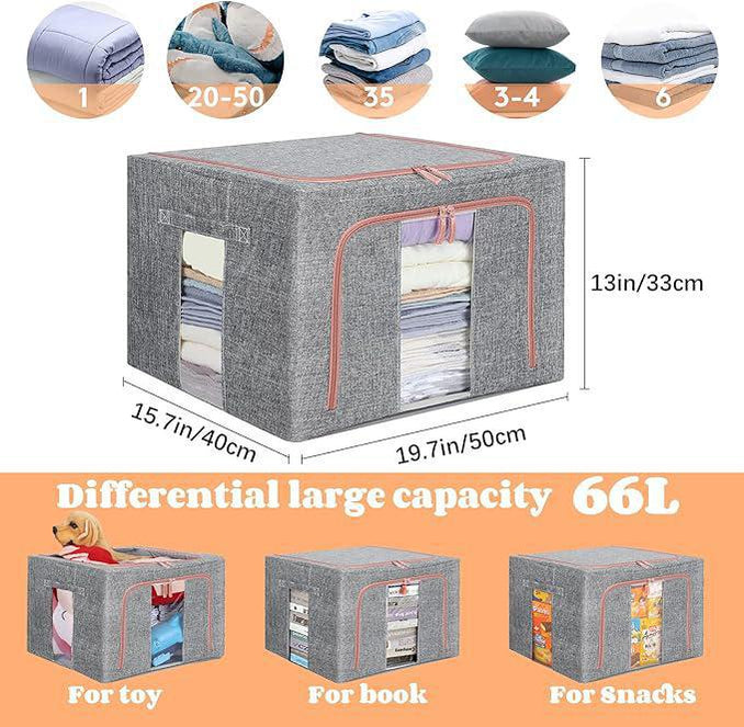 Large Capacity Storage Box With Metal Frame - Single-DIVERSITY