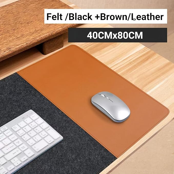 Felt &  Faux Leather Desk Mat