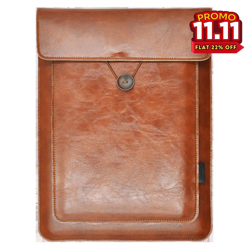 Brown laptop sleeve