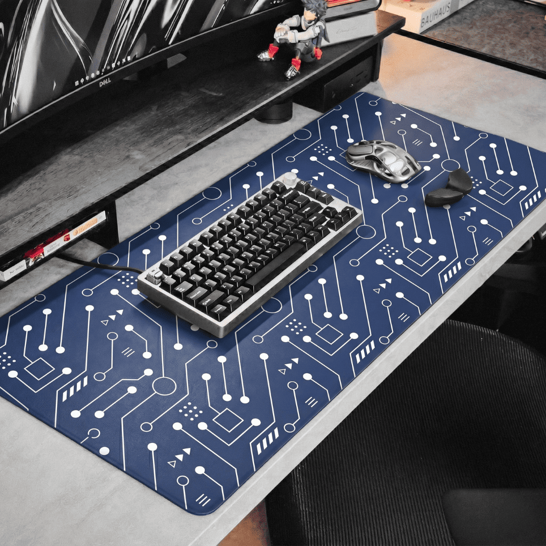 Printed Leather Desk Mat - Techno