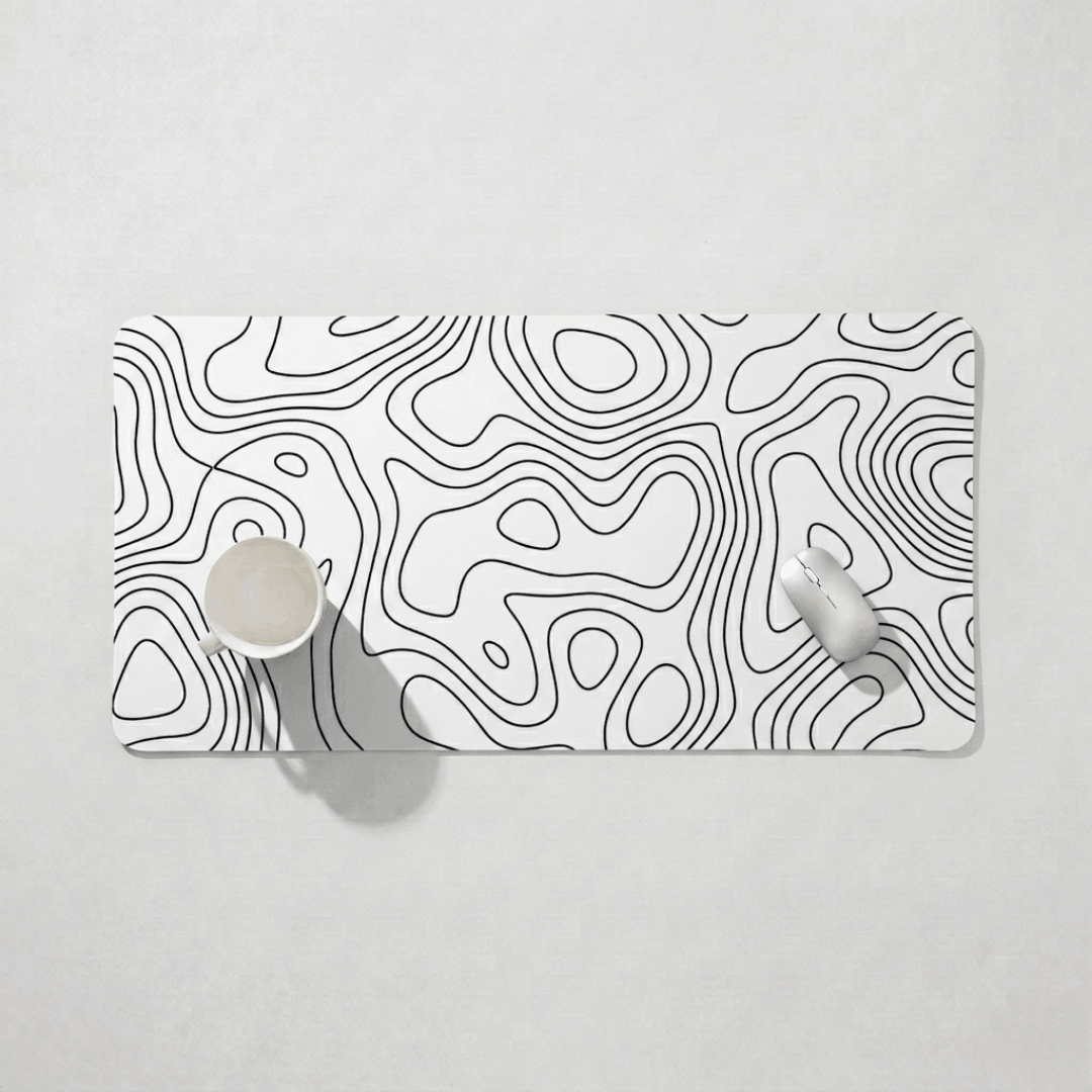 Printed Leather Desk Mat - Curvy