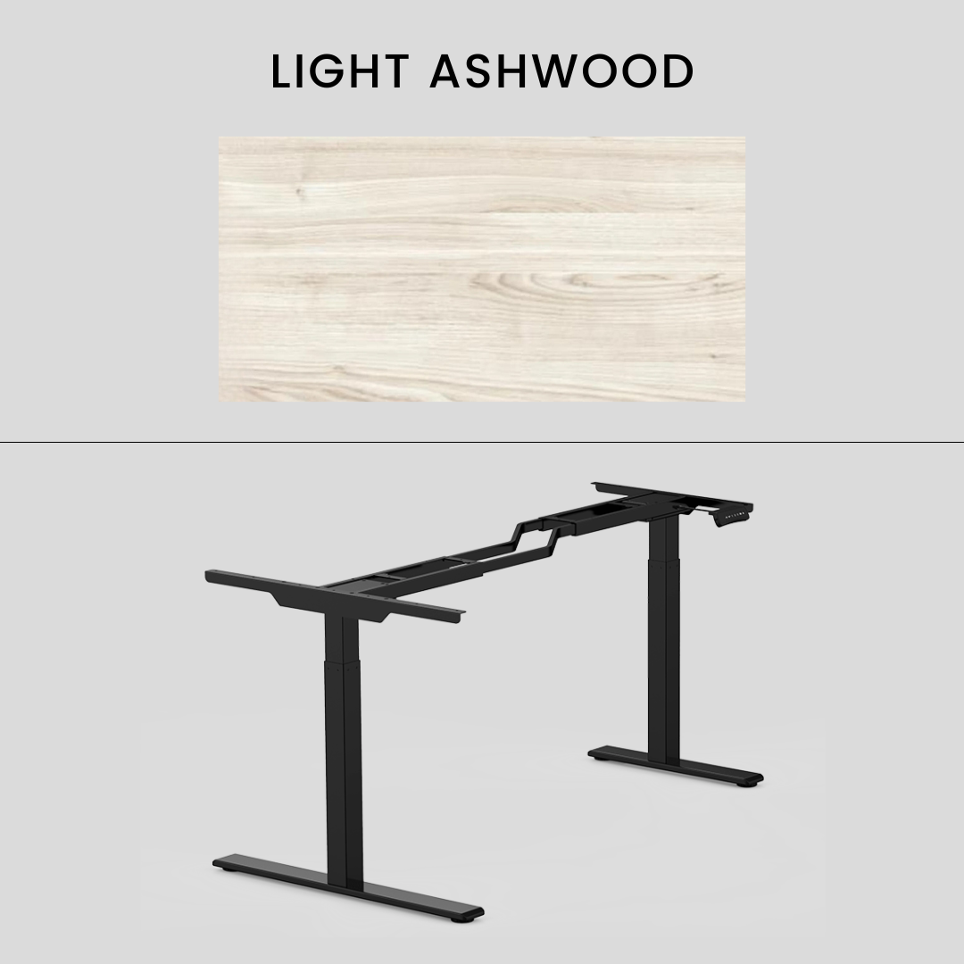 FlexiSpot E1L - Dual Motor L‑Shaped Standing Desk With Black Frame