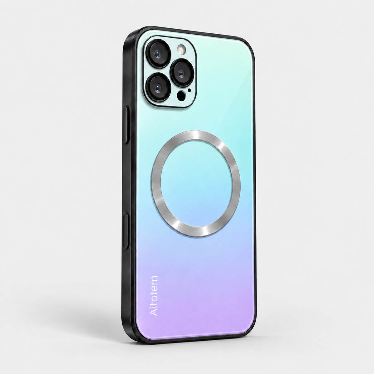 Glossy Gradient iPhone Case - White Blue
