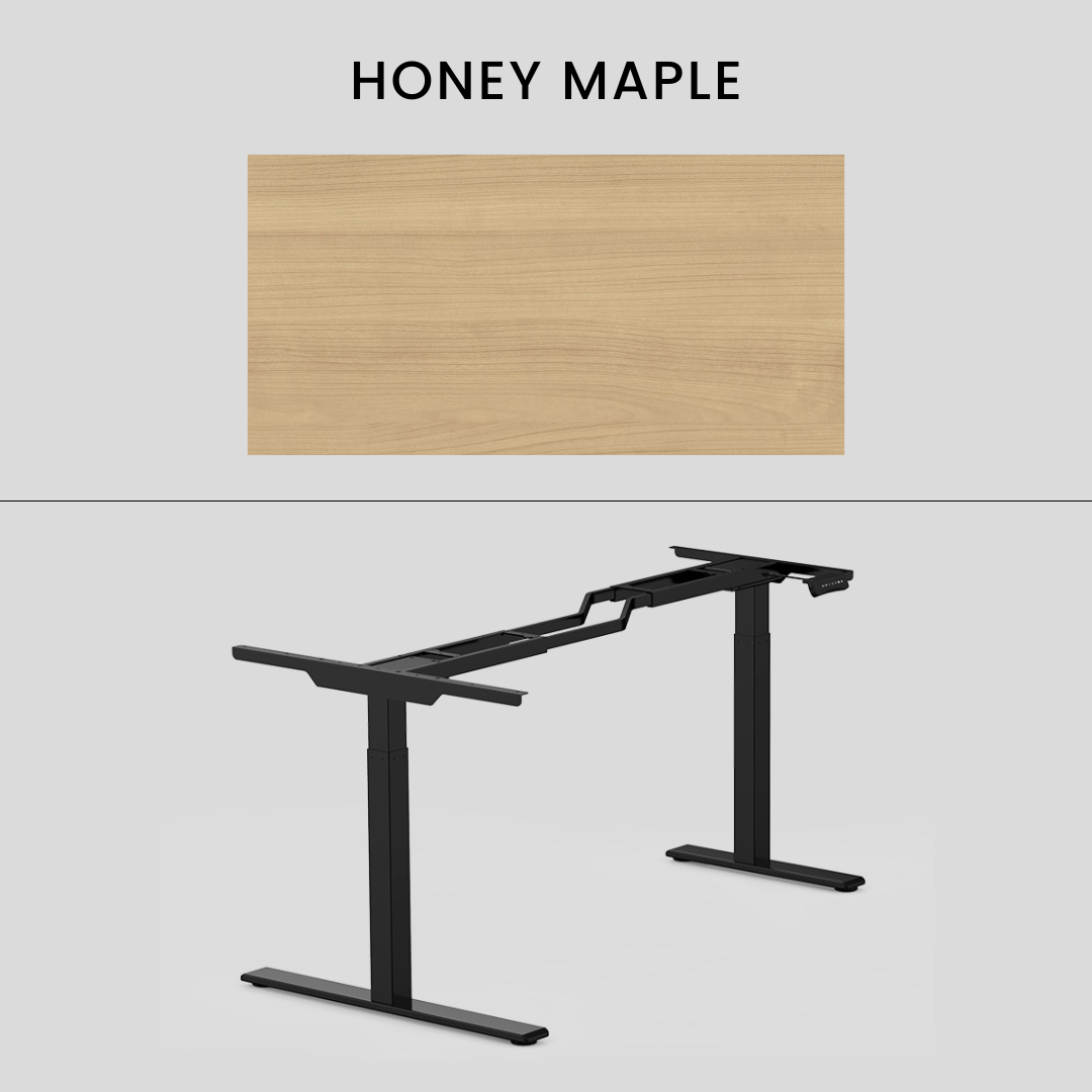 FlexiSpot E1L - Dual Motor L‑Shaped Standing Desk With Black Frame