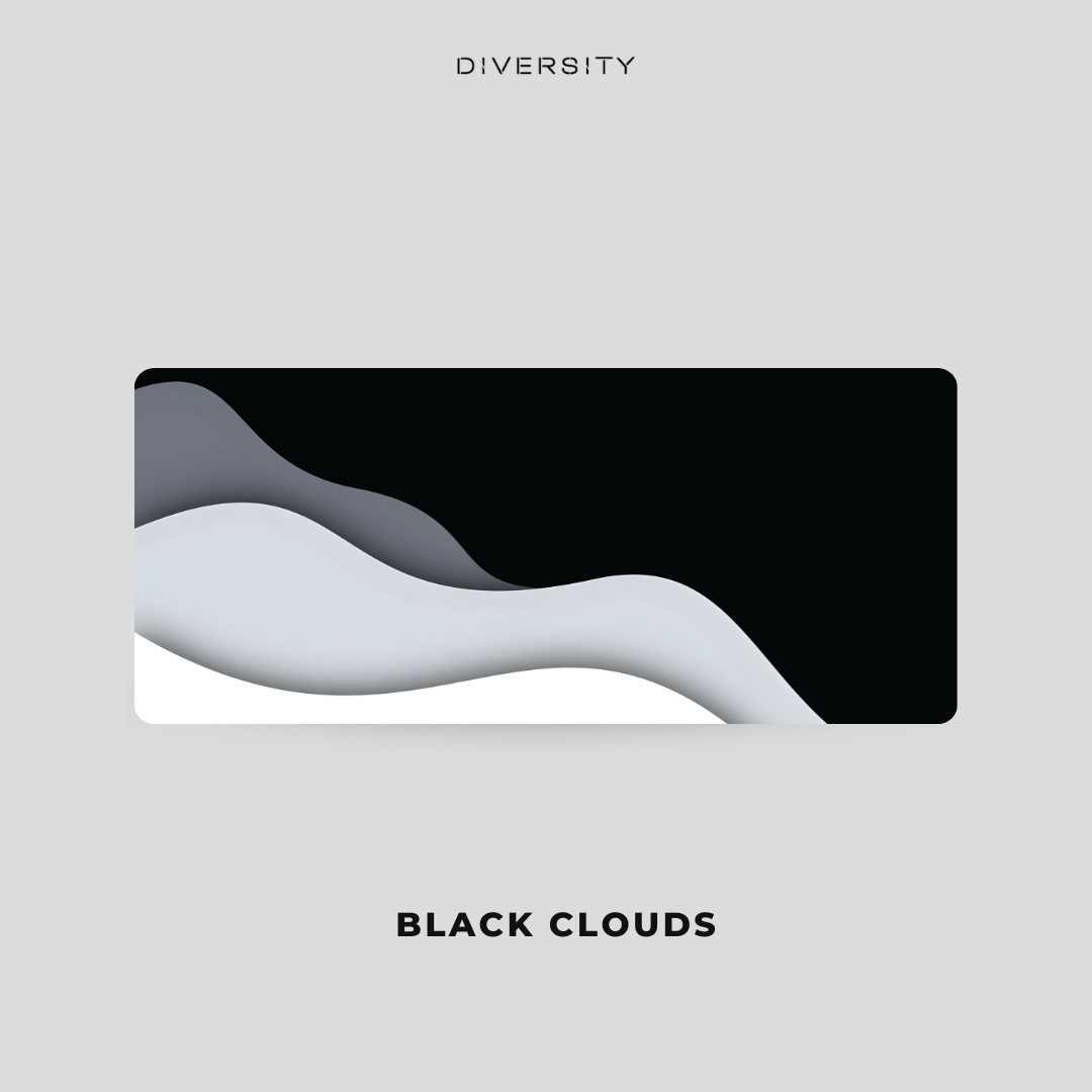 Printed Leather Desk Mat - Black Clouds