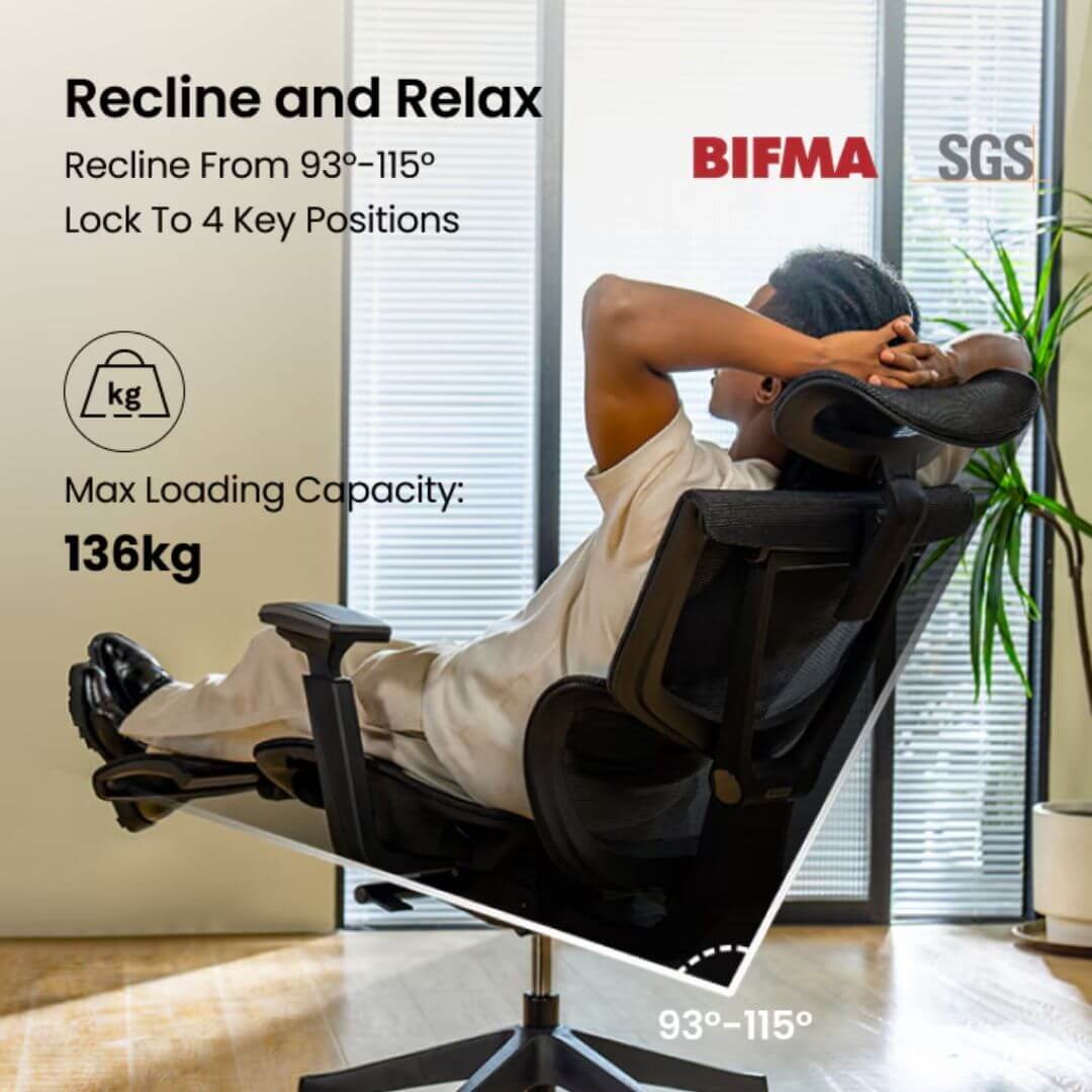 Flexispot C7 - Premium Ergonomic Mesh Office Chair With Foot Rest
