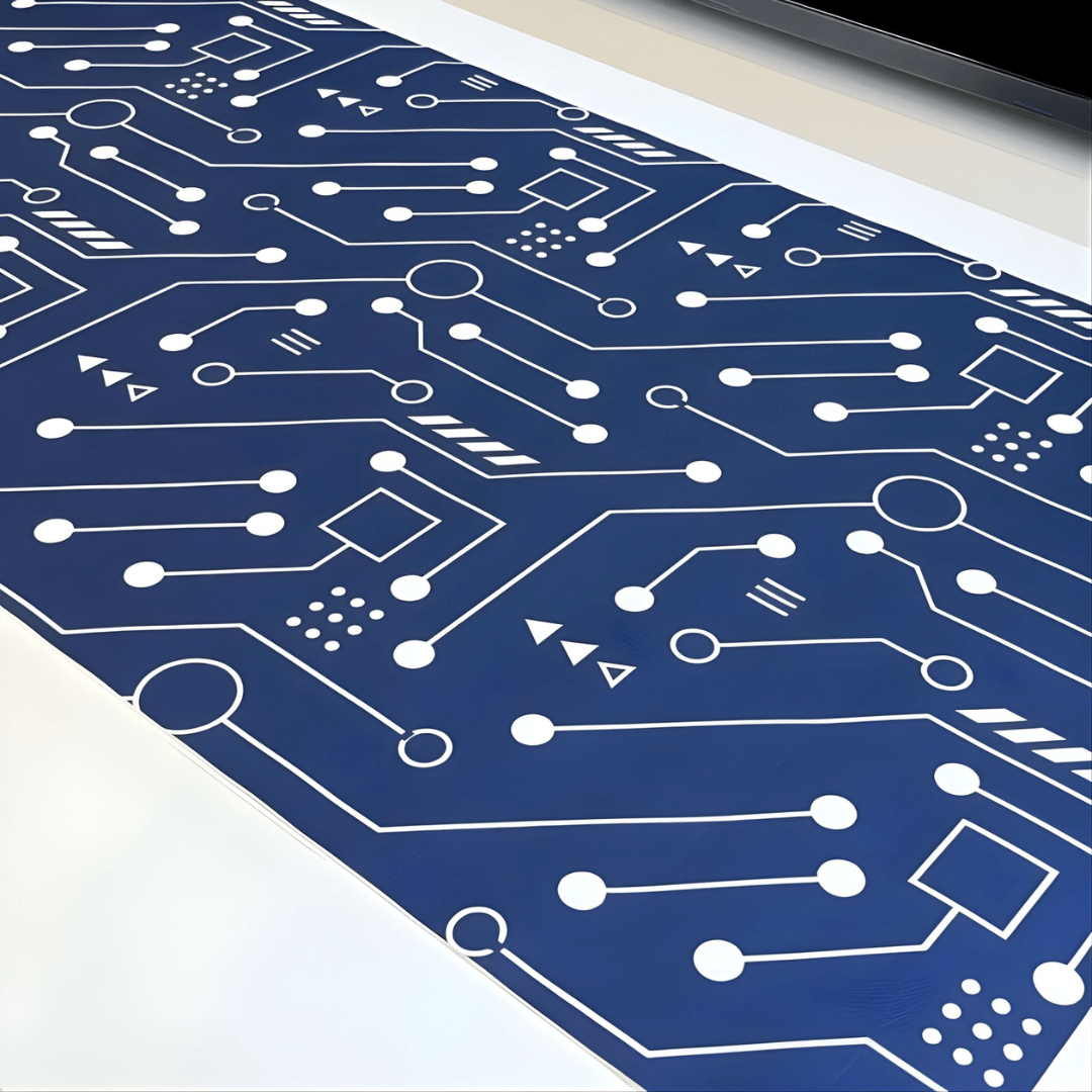 Printed Leather Desk Mat - Techno