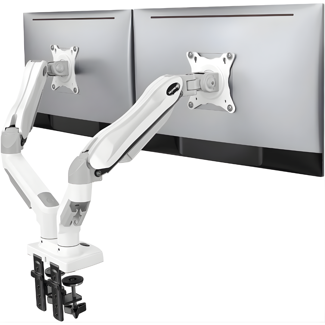 HUANUO Dual Monitor Arm Stand - White