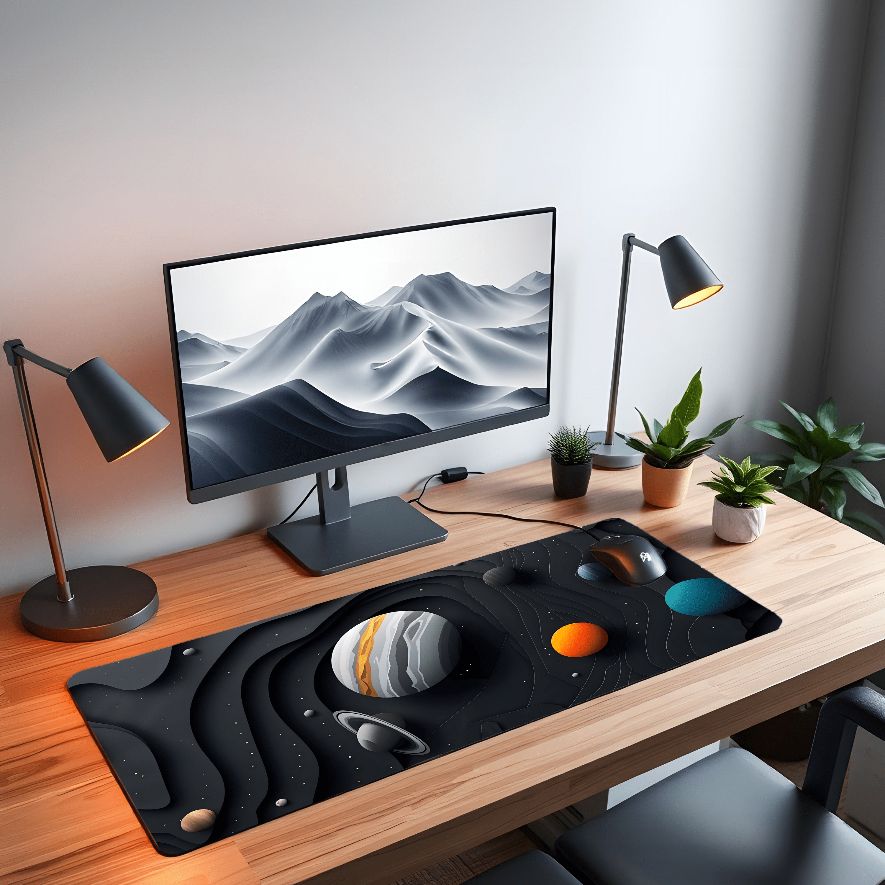 Printed Leather Desk Mat - Astro