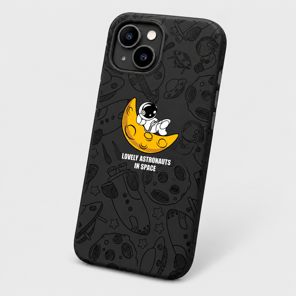 Astronaut Silicone iPhone Case - Black