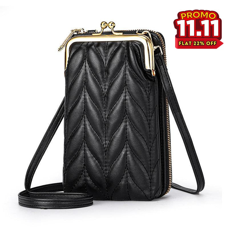 Premium Leaf Design Leather Crossbody Bag-DIVERSITY