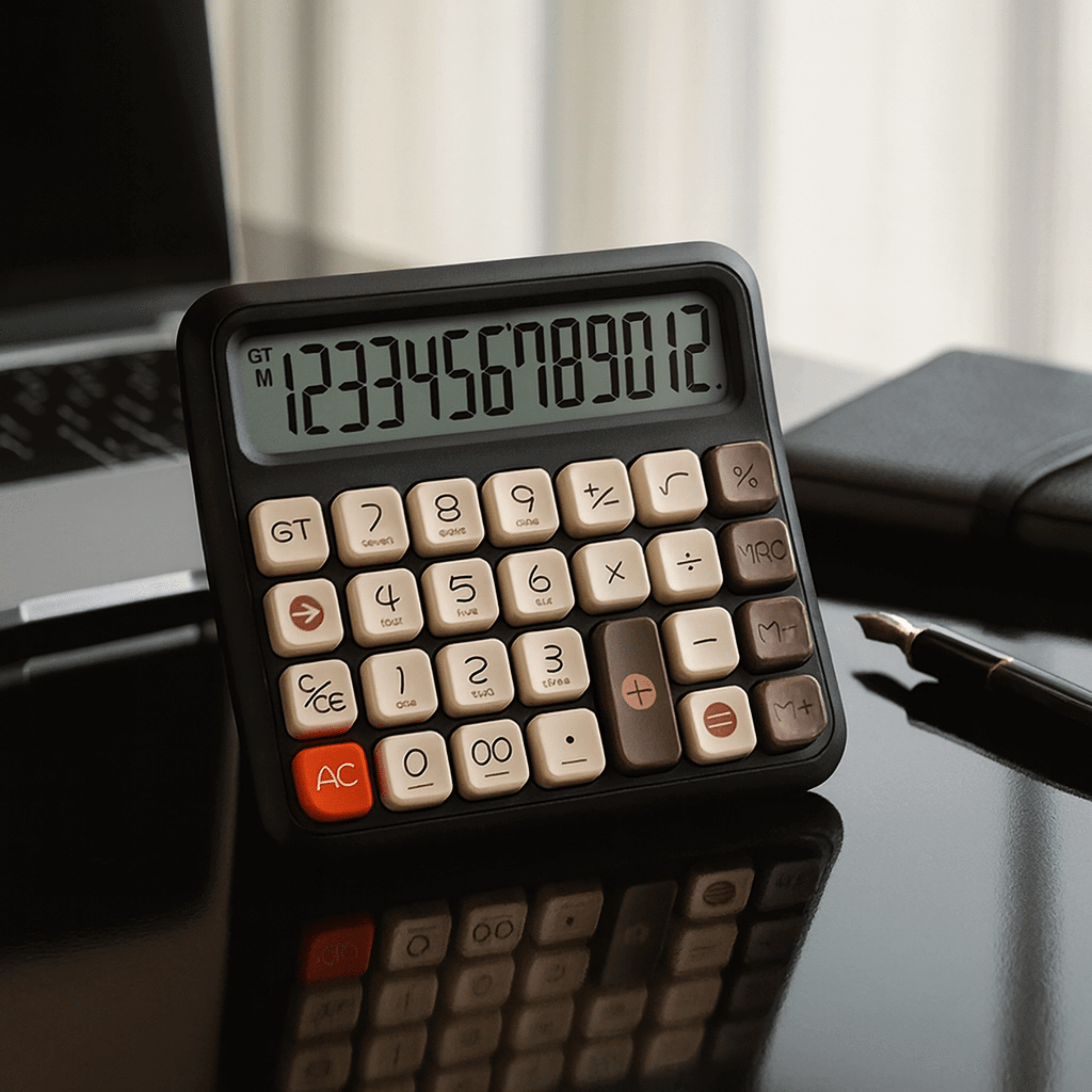 12-Digit Retro Desk Calculator