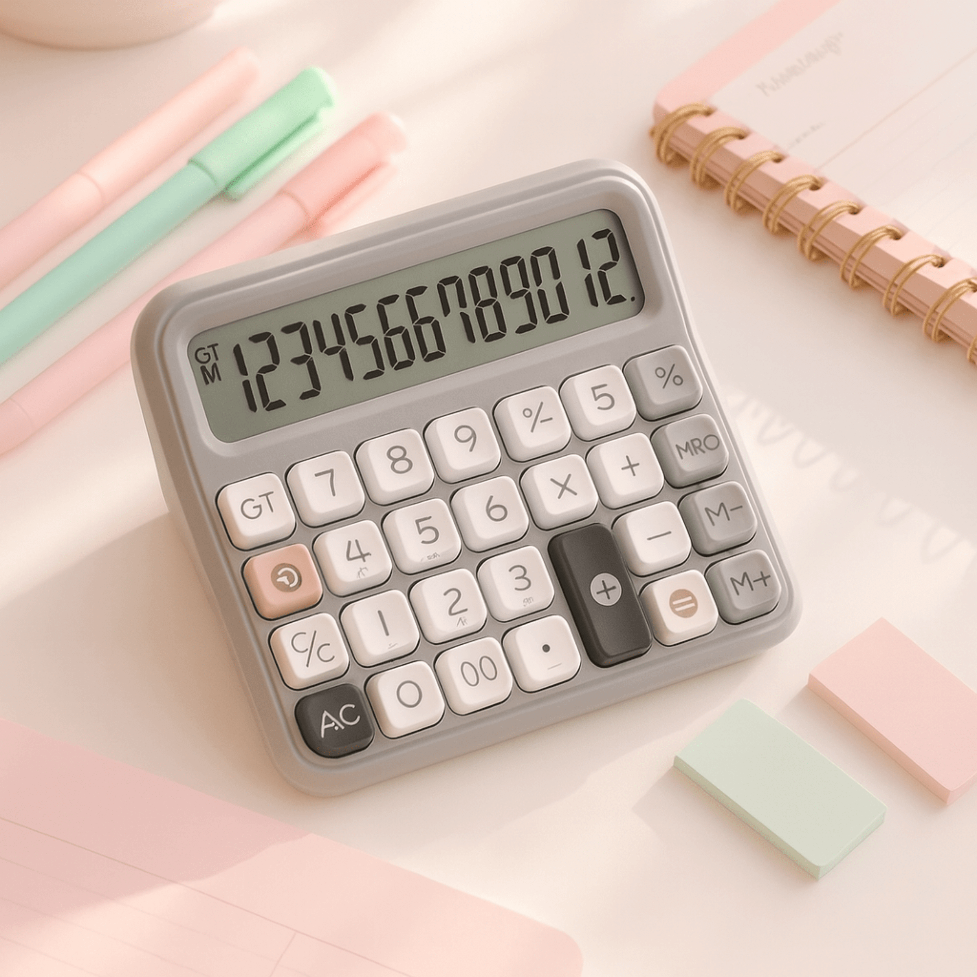 12-Digit Retro Desk Calculator