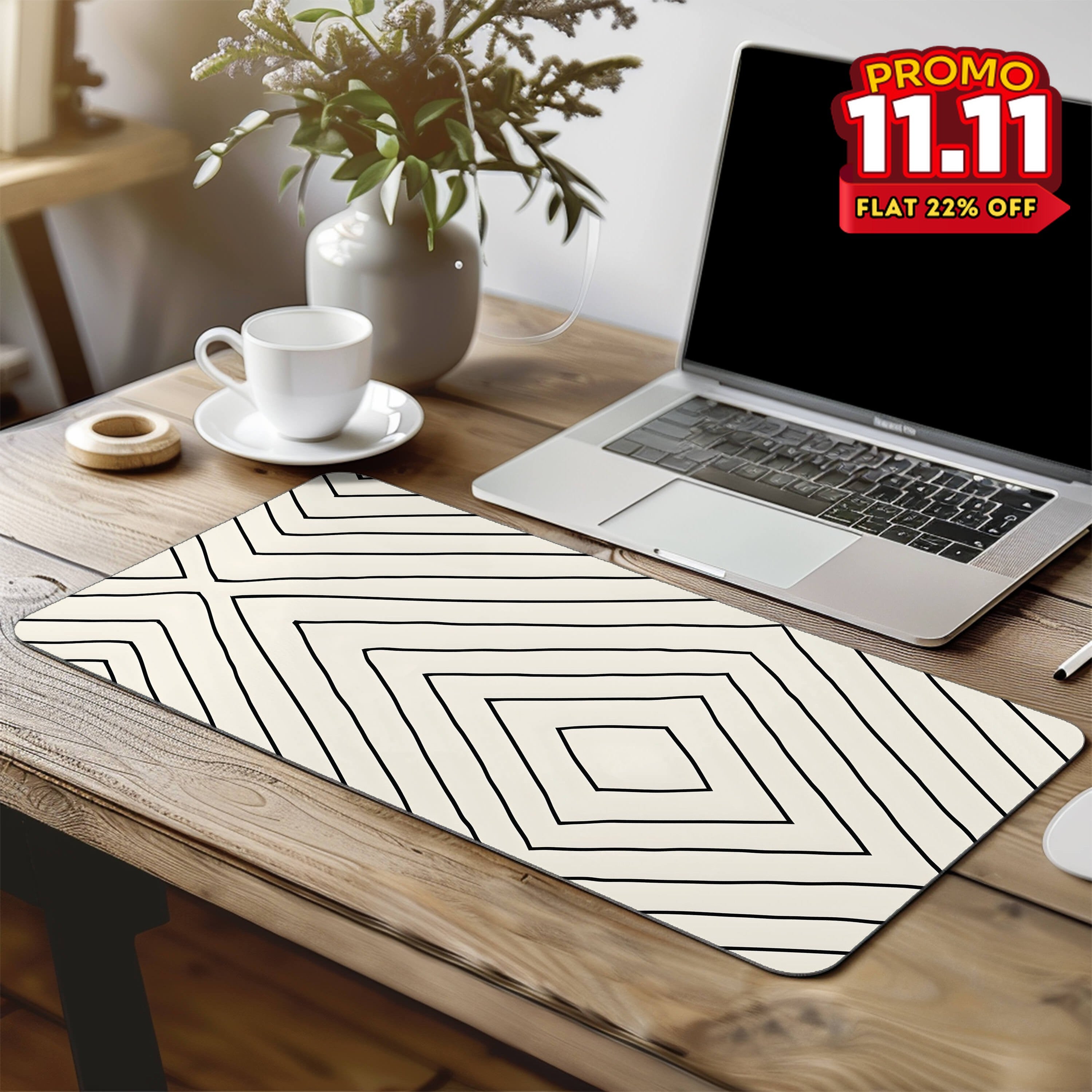 Printed Desk Mat - Diamond Pattern-DIVERSITY