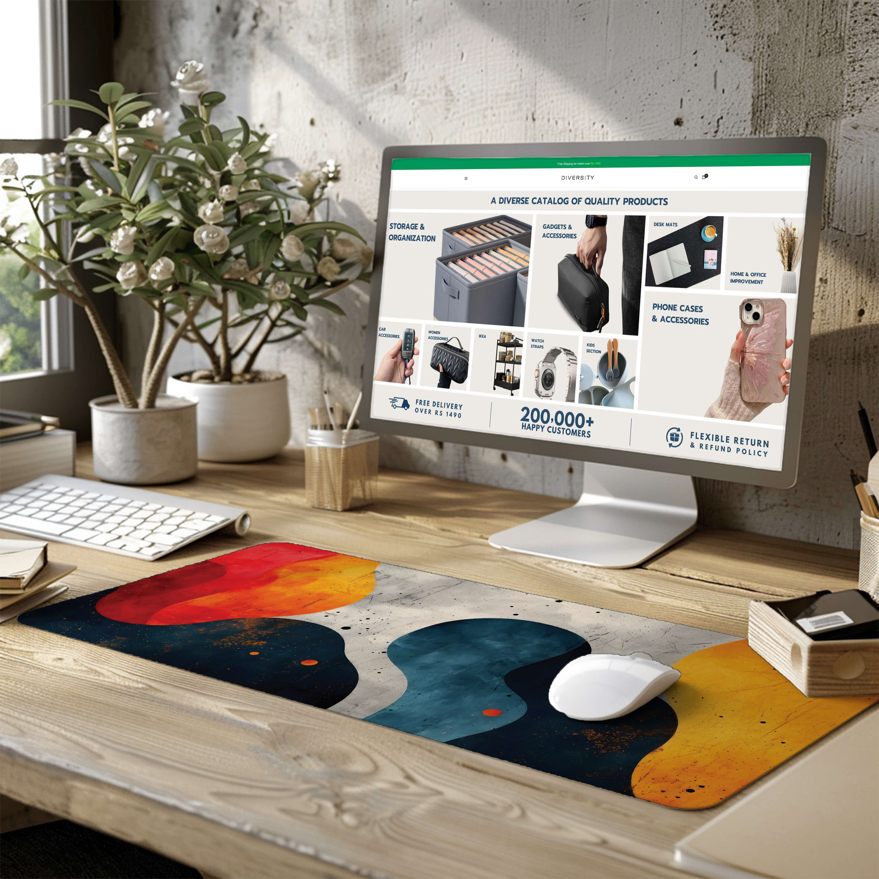 Printed Desk Mat - Vibrant Colors