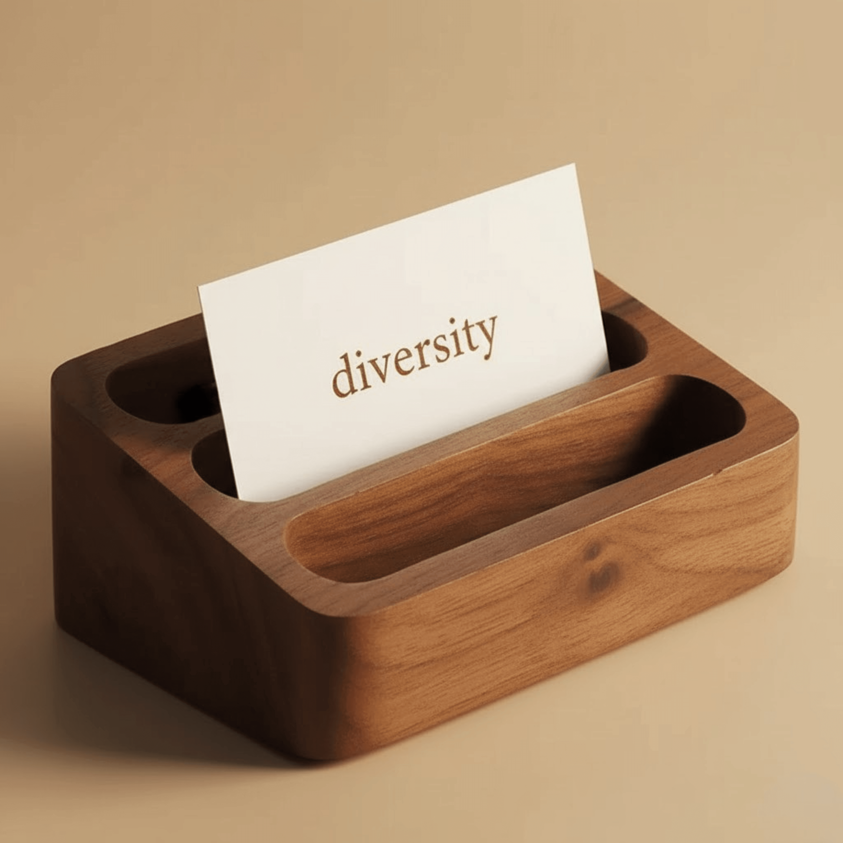 Wooden Multi-Slot Business Card Holder