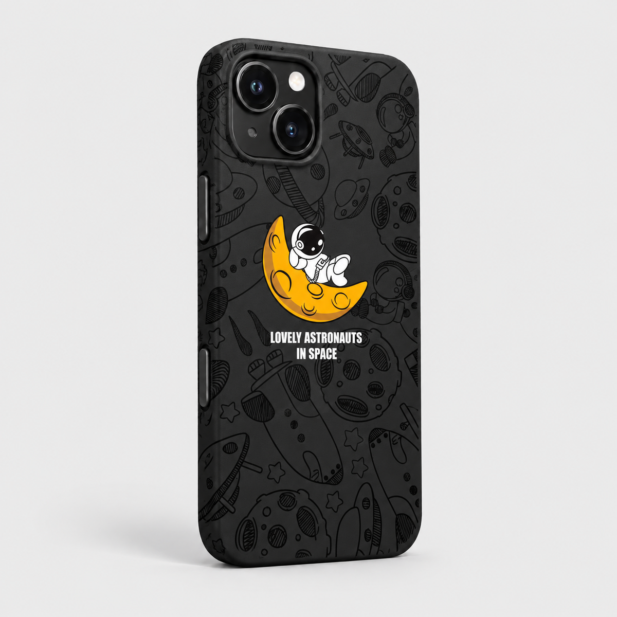 Astronaut Silicone iPhone Case - Black