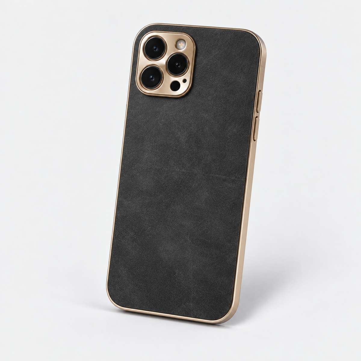 Suede Leather iPhone Case - Black