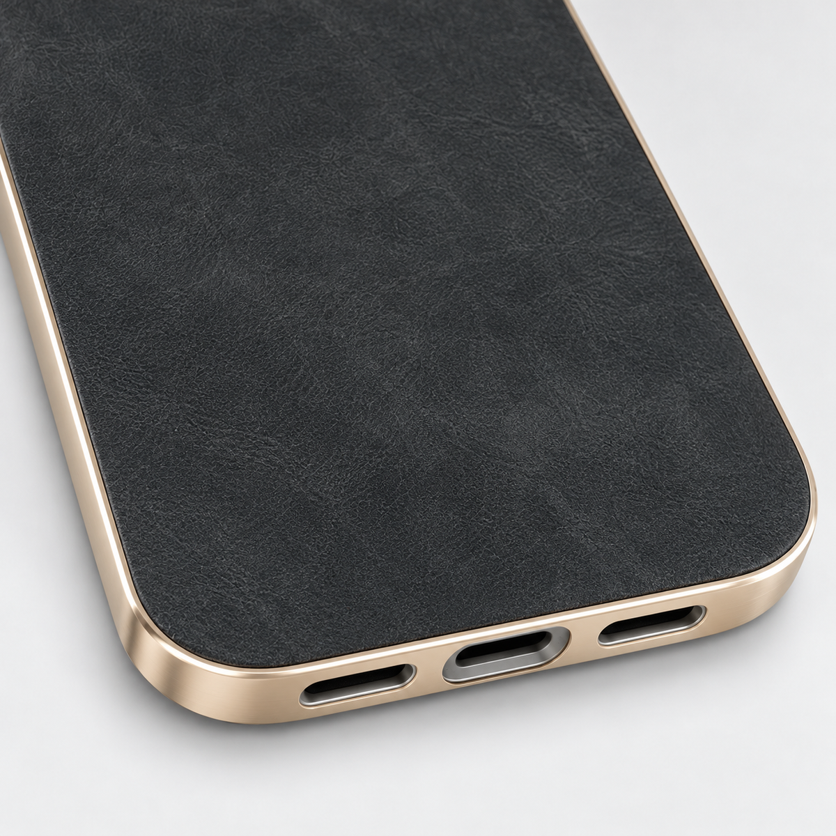 Suede Leather iPhone Case - Black