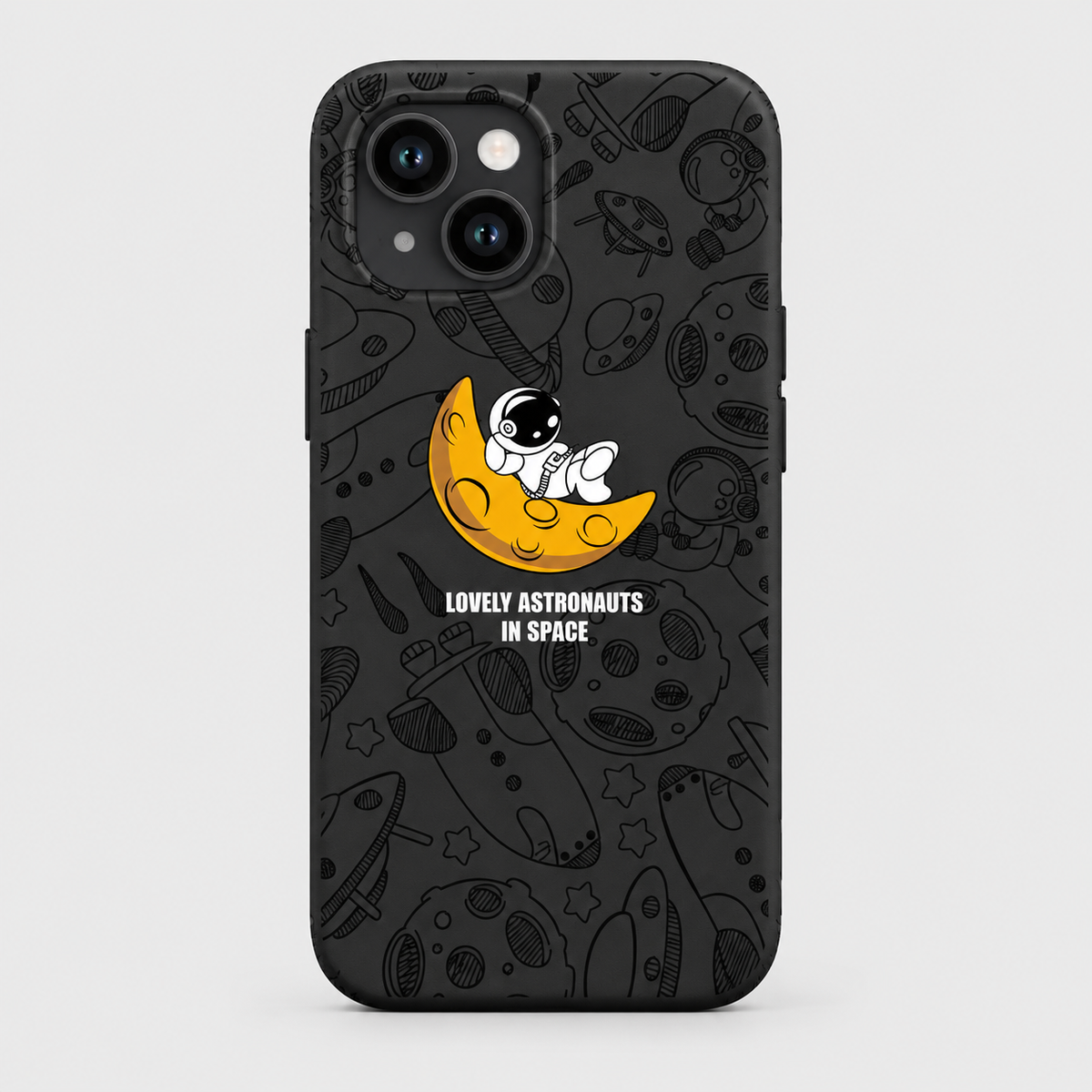 Astronaut Silicone iPhone Case - Black