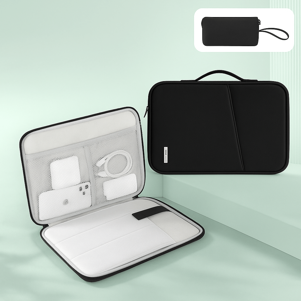 TAIKESEN Minimalist Laptop Sleeve Bag With Power Pack - Black