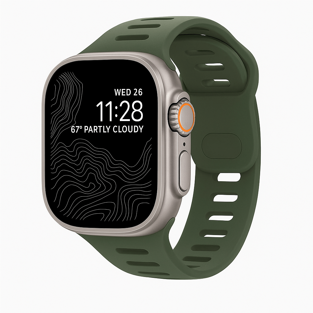 TrailBlaze Silicone Sports Band For Apple Watch - Army Green