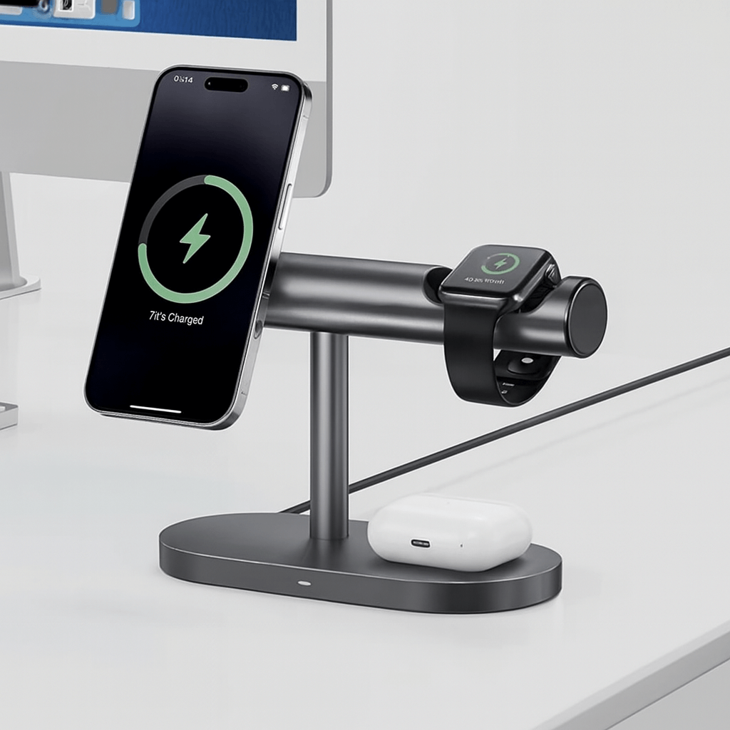 MAXCO 3 in 1 Wireless Charging Station With Night Light - MW16