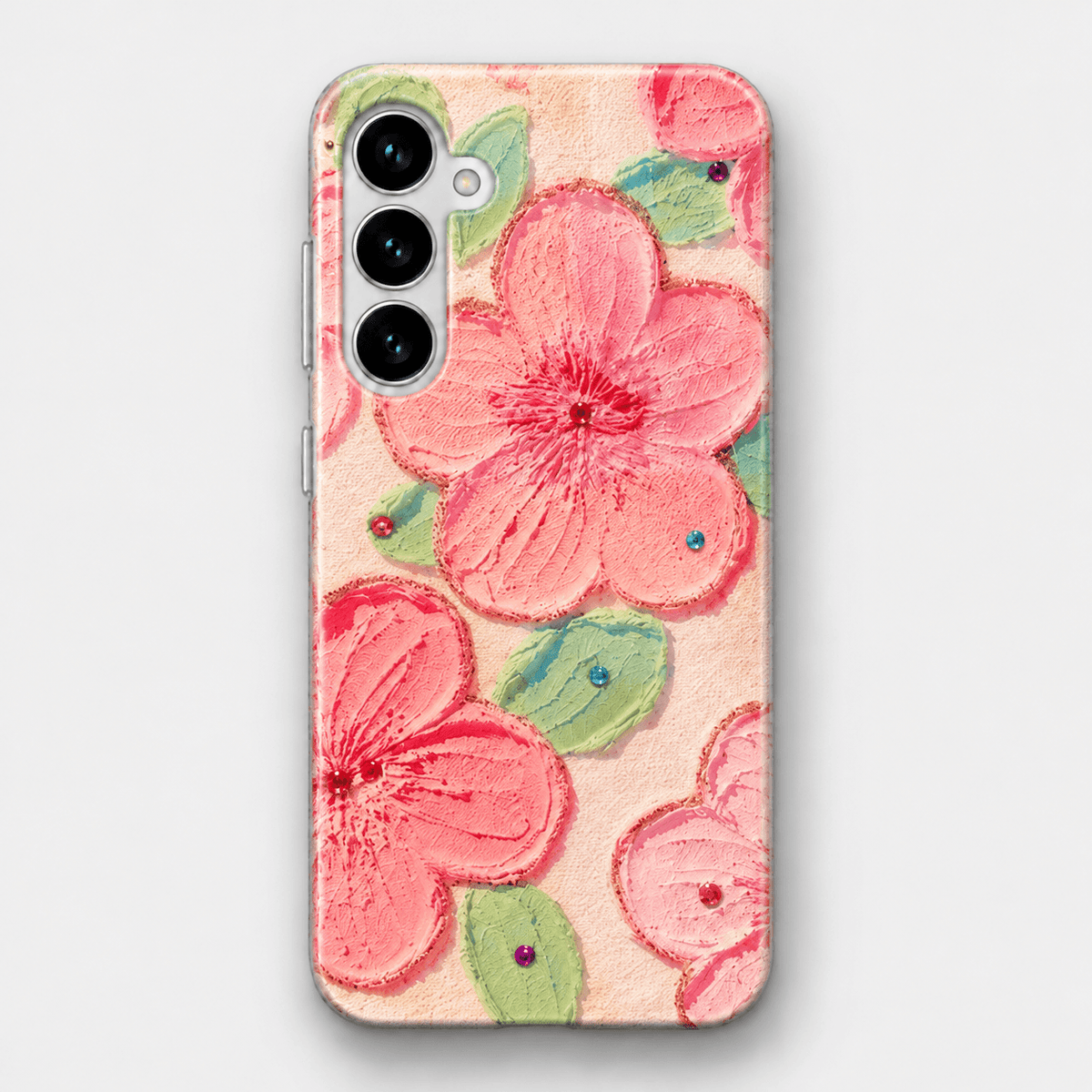 Floral Design Silicone Phone Case - Peach Blossom
