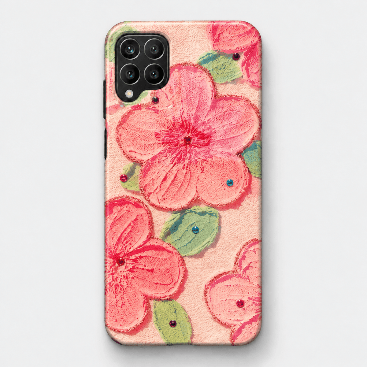 Floral Design Silicone Phone Case - Peach Blossom