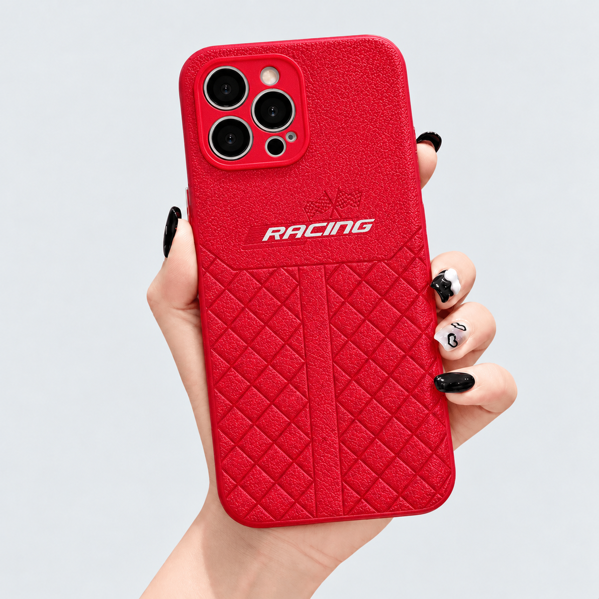 Pattern Leather iPhone Case - Red